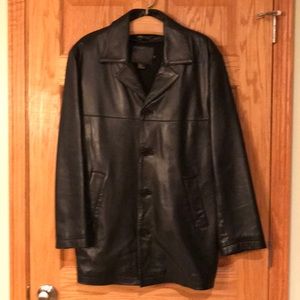 Leather car coat